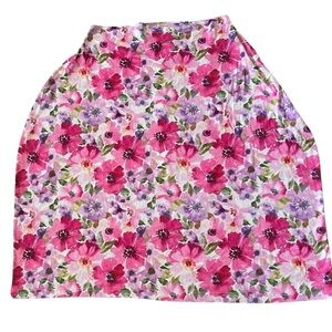 Floral Pink Stretchy Skirt